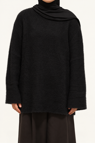 Soft Knit Strickpullover | Schwarz