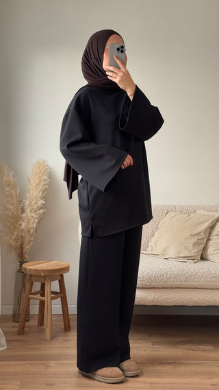 Comfy Set mit oversized Sweatshirt | Black