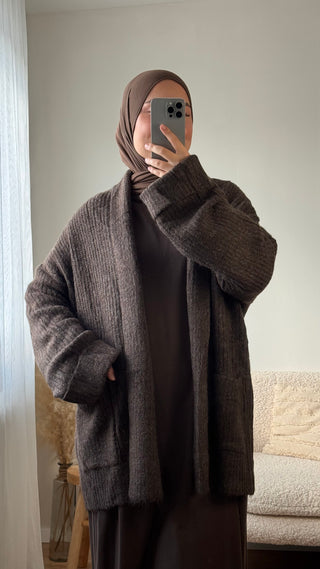 Grobstrick-Cardigan | Braun