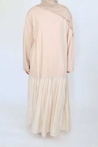 Fließendes Maxikleid in Beige