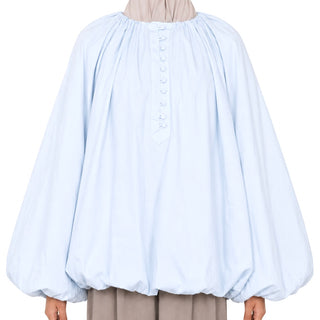 Oversize Ballonbluse | Blau
