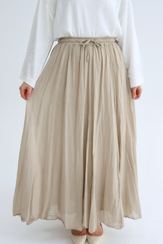 Baumwollrock mit Crinkle-Effekt in Beige