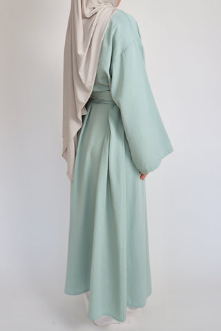 Kimono mit Bindegürtel in Türkis