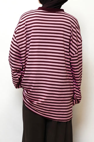 Gestreiftes Oversize Longsleeve | Lang