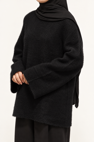 Soft Knit Strickpullover | Schwarz