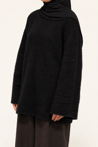 Soft Knit Strickpullover | Schwarz