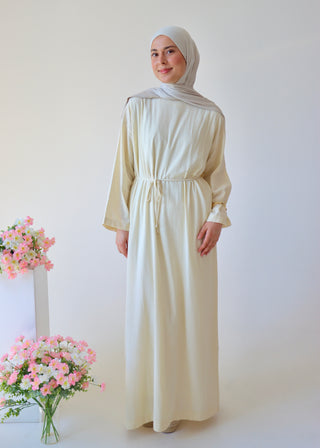 Basic Leinen Kleid | Light Yellow