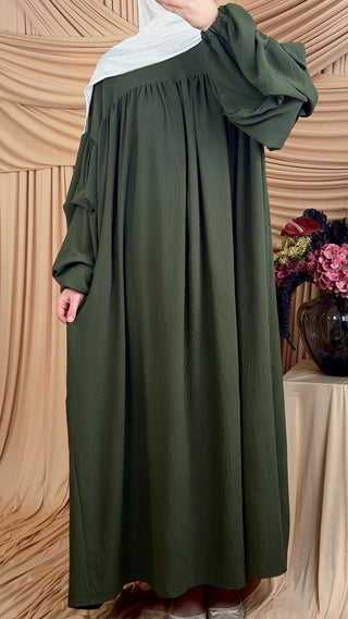 Abaya mit drapierten Ballonärmeln | Grün