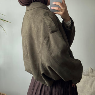 BOMBERJACKE IN WILDLEDEROPTIK | Khaki