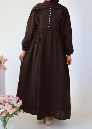 Musselin Kleid | Brown