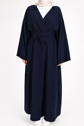 Kimono mit Bindegürtel in Dunkelblau