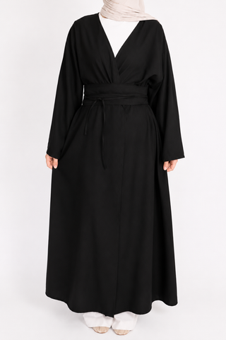 Kimono mit Bindegürtel in Schwarz
