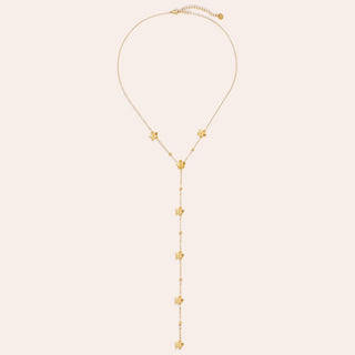41cm Y-Kette mit Blumen Edelstahl Halskette